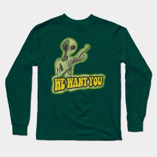 Alien Recruiter (Retro Green) Long Sleeve T-Shirt